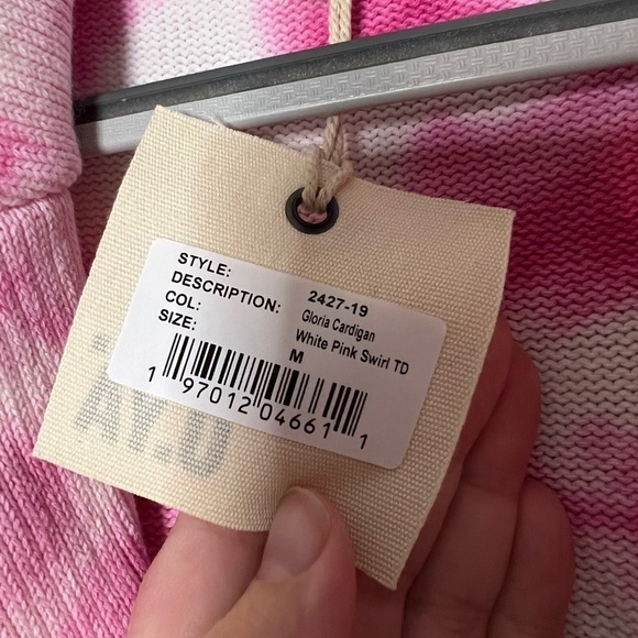 NWT SER.O.YA Gloria Cardigan Dress in White Pink Swirl Tie dye - Picture 7 of 10